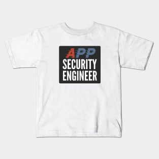 Application Security Engineer Development Security Operations Black Background Kids T-Shirt